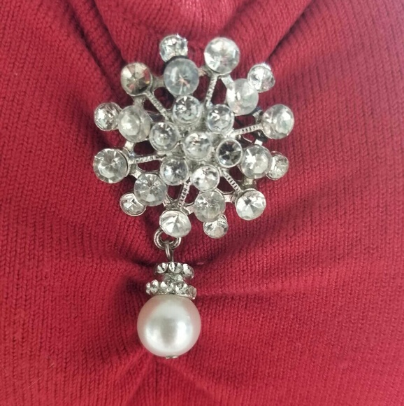 RED DRESS WITH RHINESTONES,SIZE MEDIUM - Picture 3 of 8